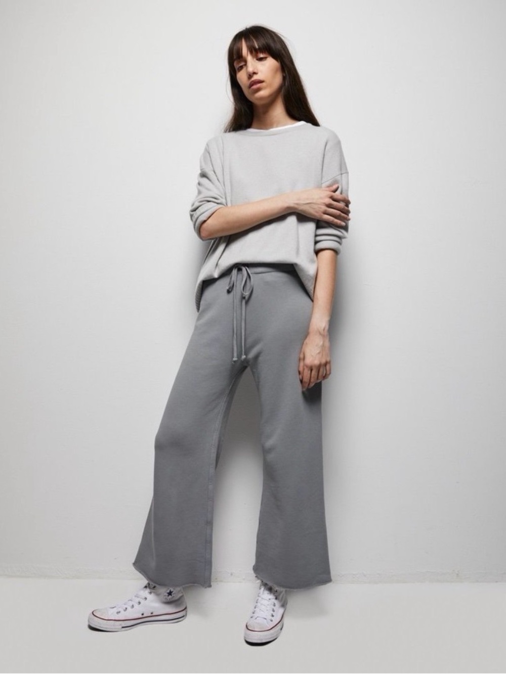 NILI LOTAN KIKI CROPPED SWEATPANTS LIGHT Cloudy Gray
